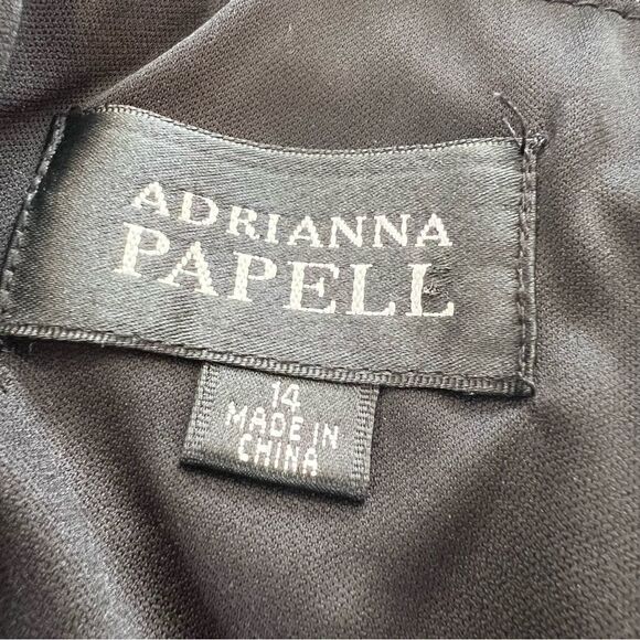 NWT Adrianna Papell Partial Tuck Net Sleeveless Dress in Gym size 14 - Picture 9 of 10